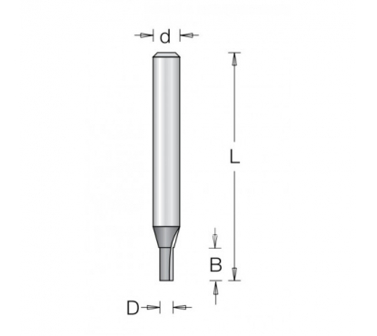 Фреза Dimar 1075653 пазовая D19x25,4 L57 Z2 хвостовик 6