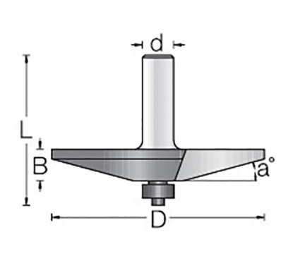 Фреза Dimar 1221049 филенка кантри угол 15° D85,8x12,7 L71 подшипник, хвостовик 12
