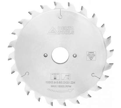 Диск пильный алмазный составной DELTA TOOLS 125x20x2.8/3.6x12+12T по МДФ, ДСП