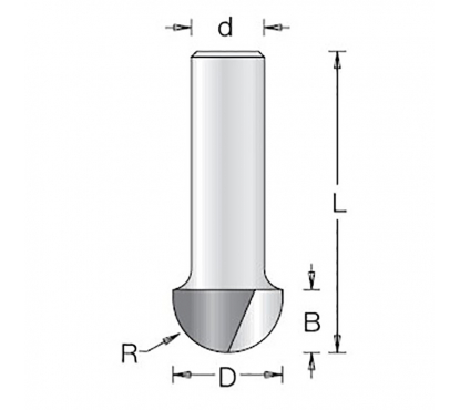 Фреза Dimar 1060219 галтель R11 D22,2x13,8 L52 хвостовик 12