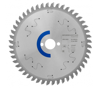 Диск пильный SAGEDOKTOR (160x1.8x1.2x20x48Z) D-M5 PortaGrade Alu Pinholes по алюминию и пластмассам