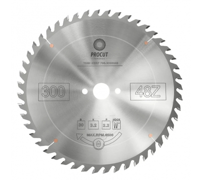 Пильный диск 300x30x3,2/2,2 Z=48 ATB продольный/поперечный рез по древесине PROCUT 798.3003048.ECO